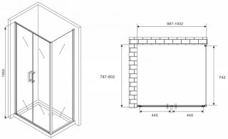 Душевой уголок ABBER Sonnenstrand 100x80см хром AG04100C-S80